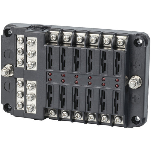 Powertech 12 Way Fuse Block with Bus Bar