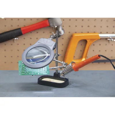 Holder PCB with LED Magnifier and Soldering Iron Stand