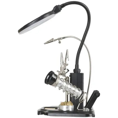 LED Magnifying lamp with third hand