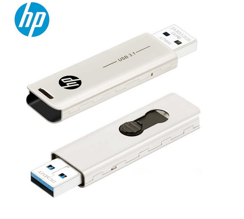 (LS) HP X796W 128GB USB 3.1 Type-A 70MB/s Flash Drive Memory Stick Thump Key 0Â°C to 60Â°C 5V Capless Push-Pull Design External Storage for Windows 10 1