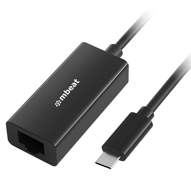 mbeatÂ®  USB-C Gigabit Ethernet Adapter - Black