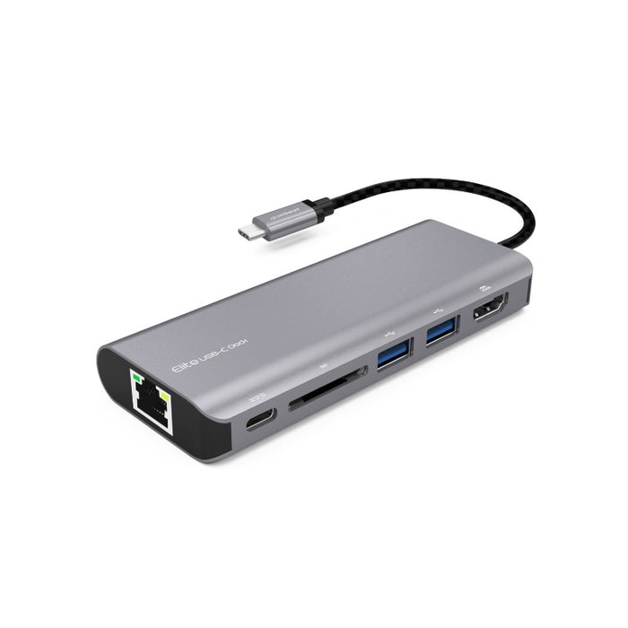 mbeatÂ®  'Elite' USB Type-C Multifunction Dock - USB-C/4k HDMI/LAN/Card Reader/Aluminum Casing/Compatible with MAC/Desktop PC Notebook Laptop Devices