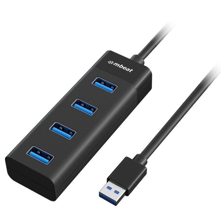 mbeatÂ® 4-Port USB 3.0 Hub - Black