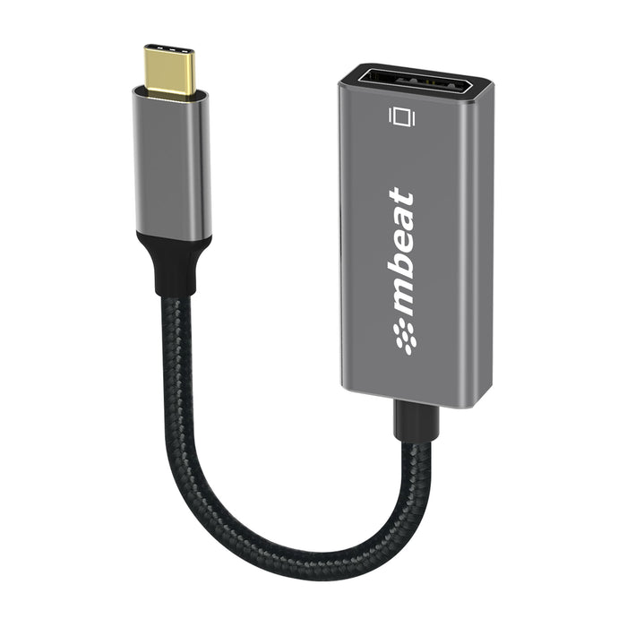 mbeat Elite USB-C to Display Port Adapter  -Converts USB-C to DisplayPort female port, 4K@60Hz (3840Ã—2160),  15cm - Space Grey