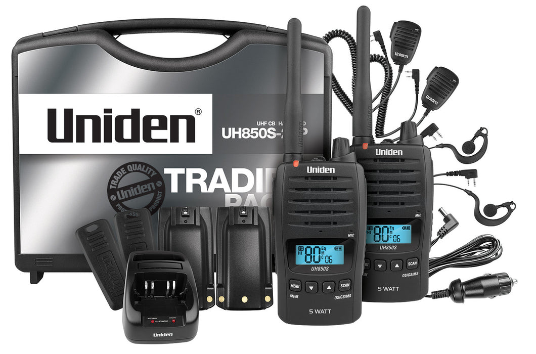 UNIDEN UH850S-2TP 5 Watt UHF Waterproof CB Handheld – Tradies Pack