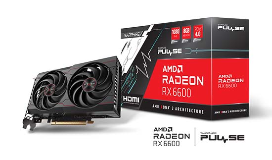 SAPPHIRE PULSE AMD RADEONâ„¢ RX 6600 Gaming Graphics Card 8GB GDDR6, AMD RDNA 2, HDMI/DP (11310-01-20G)