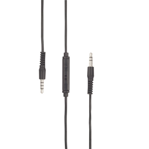 3.5mm Plug to Plug Cable with Microphone and Volume Control - 1m