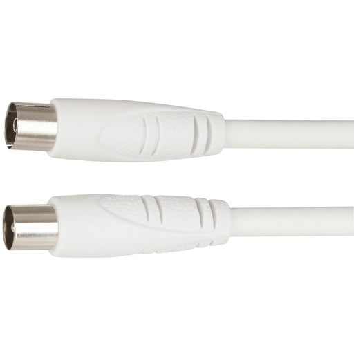 TV Coaxial Plug to Socket Cable - 1.5m - White