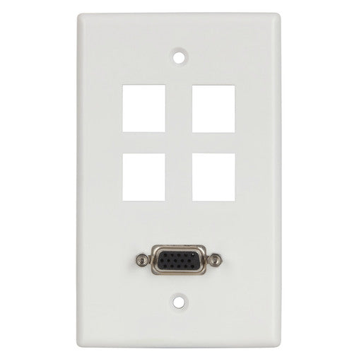 VGA Wall Plate Socket with 4 Keystone Ports