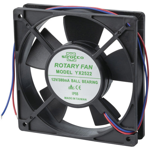 IP55 Rated 120mm 12V DC Ball Bearing Fan