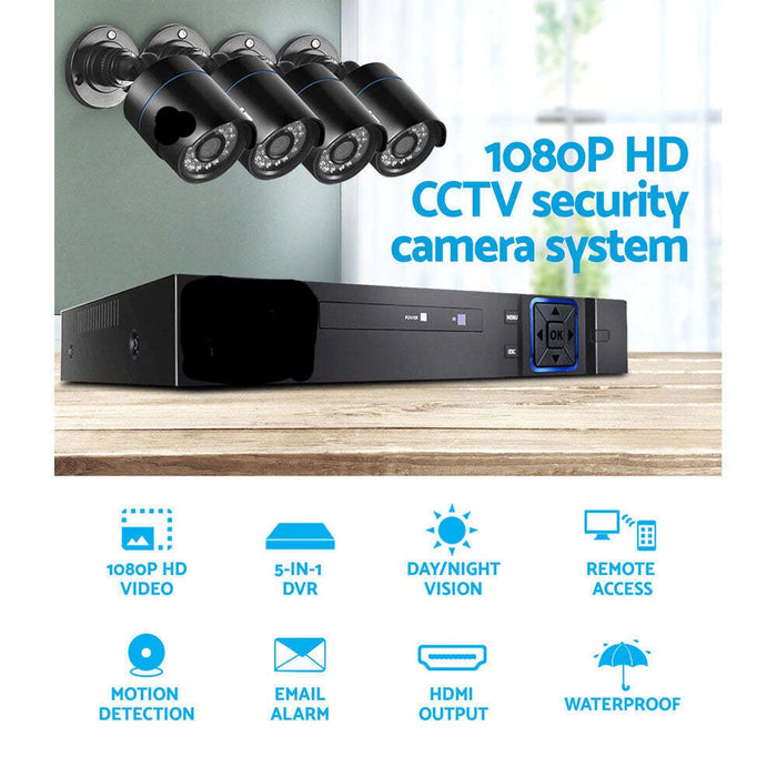 DVR 8 Channel with 4 Cameras 1080p with 1TB Hard Drive